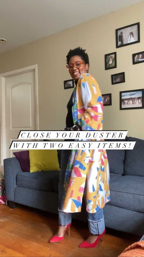 mikaela.pabon on Instagram: Watch to see how I make my duster into a jacket using two items you probably have at home right now! Easy, right? 😁 My gorgeous duster is… Blogger Inspiration, A Jacket, How To Pose, Inspiration Board, Pretty Outfits, Right Now, Fashion Blogger, At Home, Blogger