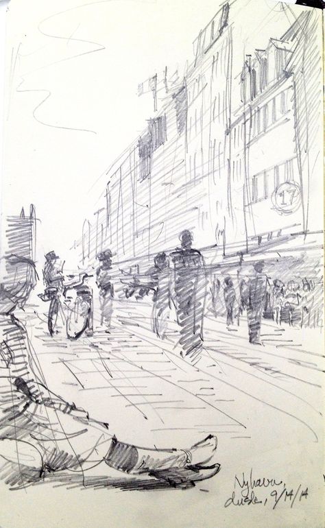 Drawing People On The Street, People On Street Drawing, Lots Of People Drawing, Walking Perspective Drawing, Street People Drawing, Busy Street Sketch, Line Perspective Drawing, Street Drawing Perspective, Busy Street Drawing