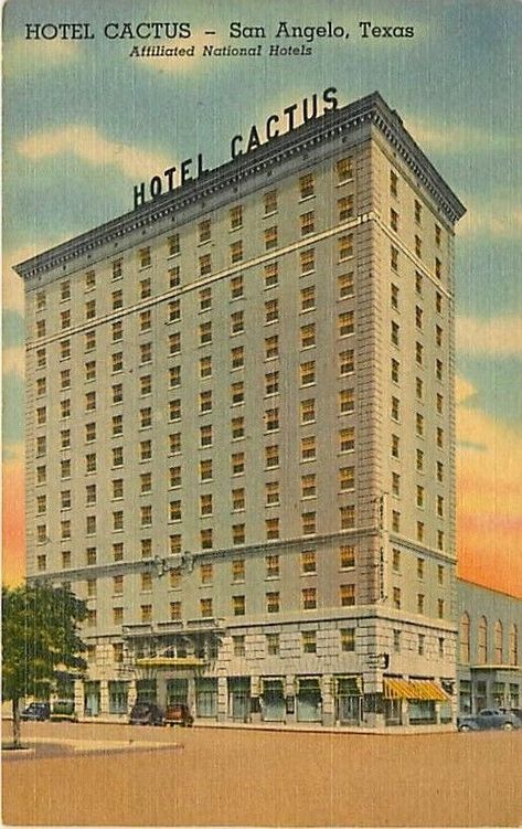 San Angelo Texas, Ghost Walk, Hilton Hotels, San Angelo, Hilton Hotel, Wedding Mood Board, Vintage Postcards, Leaning Tower Of Pisa, Wild West