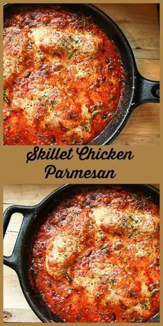 Cast Iron Skillet Recipes Dinner, Skillet Chicken Parmesan, Chicken Parmesan Recipe Easy, Cast Iron Skillet Cooking, Dinner Rotation, Easy Chicken Parmesan, Iron Skillet Recipes, Skillet Dishes, Low Carb Meal