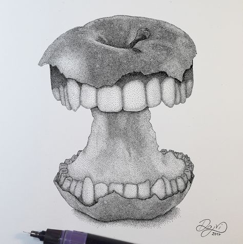 Kamnik Slovenia, Metamorphosis Art, Dentist Art, Arte Zombie, Teeth Art, Stippling Art, Dental Art, A Level Art, Stippling