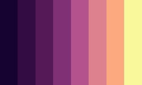 Purple To Yellow Gradient, Emo Color Palette, Flat Color Palette, Color Palette Challenge, Color Schemes Colour Palettes, Palette Art, Paint Color Palettes, Color Palette Design, Purple And Yellow