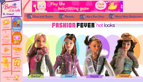 Barbie Website 2000s, Webcore Website, Babysitting Games, Internet Core, Barbie Website, Barbie Photos, Game Websites, Year Book, Crayon Box