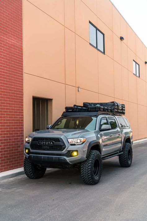 Modded Toyota Tacoma, Overland Tacoma Build, Toyota Tacoma Wrapped, Toyota 4runner Overland, Lunar Rock Tacoma, Tacoma Overland Build, Toyota Tacoma Overland, Tacoma Overland, Overland Tacoma