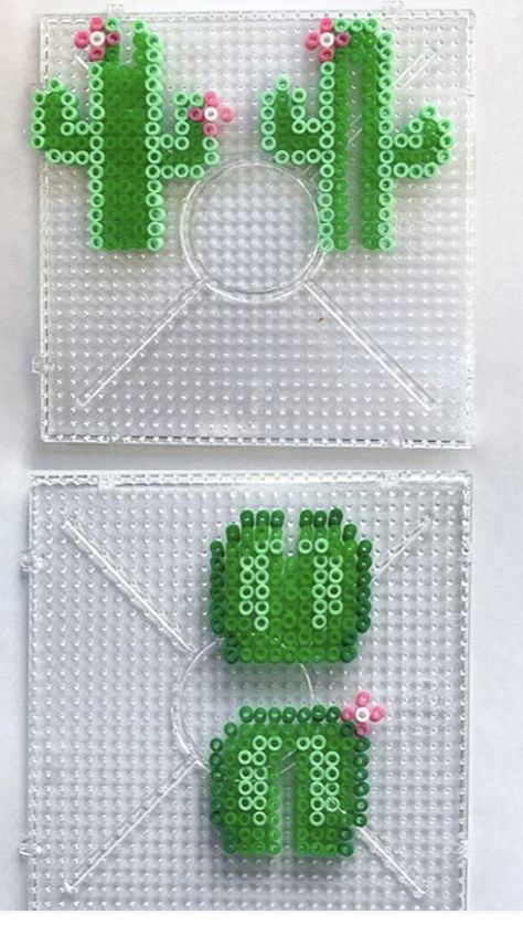 Melting Beads Ideas 3d, Hamma Beads Ideas 3d Easy, Fuse Bead Ideas Cute, 3d Pyssla Ideas, Standing Perler Bead Patterns, Perler Creations 3d, Hama Bead 3d Pattern, Perler Bead Succulent, Cactus Perler Bead Pattern