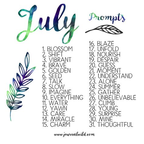 July prompts July Drawing Prompts, July Poetry Prompts, July Art Prompts, Artist Prompts, July Prompts, Poem Prompts, Daily Poems, Word Prompts, Poem Writing Prompts