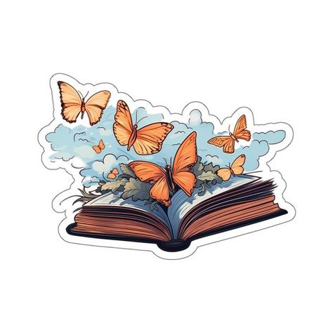 Cute Butterfly Book Vinyl Sticker Decal for Laptop Stickers Kindle Book Lovers Gift for Readers Sticker Butterflies Sticker for Water Bottle - Etsy Sticker #sticker Stickers #stickers freesticker #freesticker freestickers #freestickers free download sticker #freedownloadsticker 3.311 Butterfly Book, Butterfly Books, Cute Laptop Stickers, Etsy Stickers, Bullet Journal Stickers, Cute Butterfly, Anime Stickers, Diy Prints, Cool Stickers