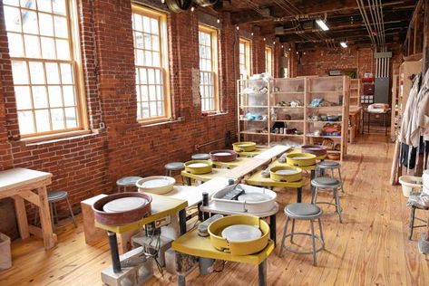 Tea Room Interior, Greenfield Massachusetts, Design Studio Workspace, Art Studio Design, Architecture Panel, Pottery Workshop, Ceramic Workshop, Studio Organization, Clay Studio