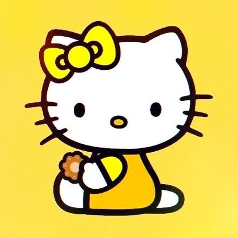 Hello kitty Hello Kitty Yellow Aesthetic, Hello Kitty Mimi, Cartoon Characters Girl, Cartoon Characters Pfp, Y2k Pfps For Discord, Cartoon Characters Stickers, Pfp Yellow, Mimmy White, Mimi Kitty