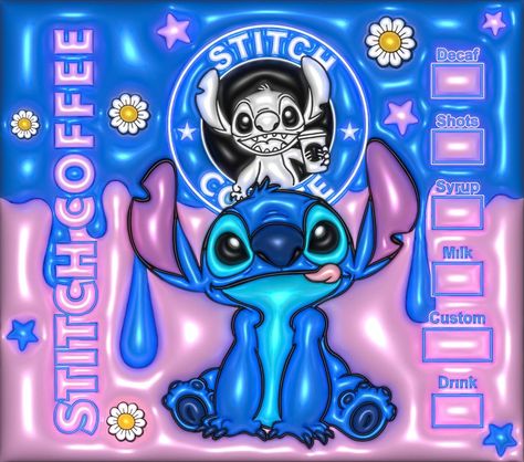 Stitch Coffee, Stitch Tumbler, ليلو وستيتش, Circuit Crafts, Profile Wallpaper, Sublimation Ideas Projects Inspiration, Glittery Wallpaper, Stitch And Angel, Cute Disney Wallpaper