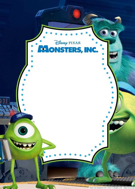 Download 18+ Mike Wazowski Monsters Inc. Canva Birthday Invitation Templates Calling all Monsters Inc. fans! If your child loves Mike Wazowski, the lovable green monster from the popular Disney movie, then consider sending out birthday invitations that feature his iconic eyeba... Monsters Inc Birthday Party Invitations, Monsters Inc Printables, Monsters Inc Intro, Monster Inc Invitation, Monsters Inc Invitations, Popular Disney Movies, Monster Co, Monsters Inc University, Monster Stickers