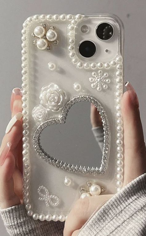 Photo Iphone Case, Diy Phone Case Design, 3d Phone Cases, Bling Phone Cases, Phone Cover Design, Heart Mirror, Stylish Iphone Cases, Girly Phone Cases, Iphone Obsession