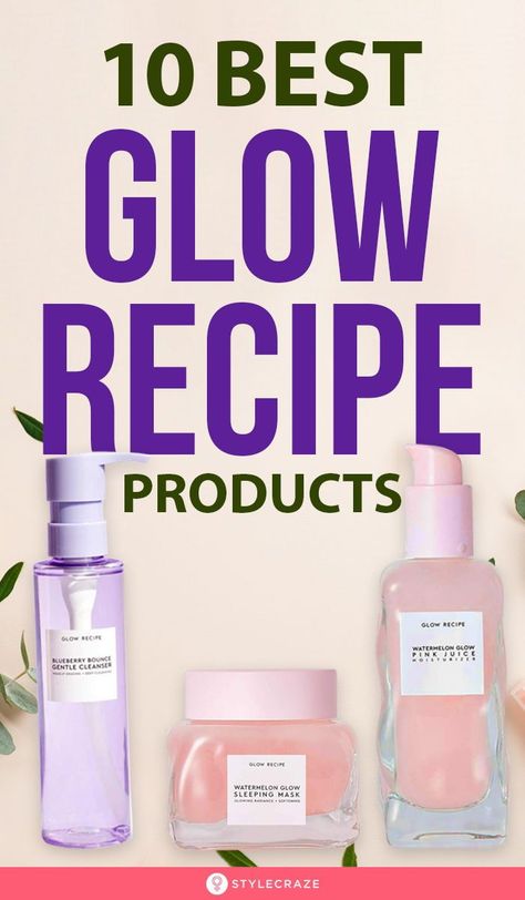 10 Best Glow Recipe Products: All Glow Recipe products are free from parabens, SLS, SLES, phthalates, and mineral oils. The adorable glass packaging with colorful textures is a real hit in the beauty industry. #Beauty #BeautyHacks #BeautyTips Glow Recipe Best Products, Skin Care Glow Recipe, Glow Recipe Skincare Routine, Glow Recipe Products, Glow Recipe Skincare, Makeup 2024, Makeup Ingredients, Watermelon Glow Sleeping Mask, Glow Skincare