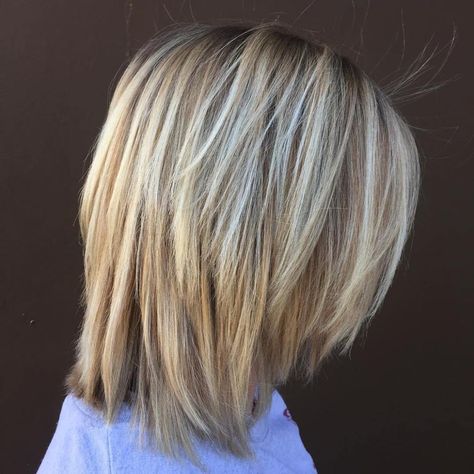 Shoulder-Length Bob With Choppy Layers Long Choppy Bobs, Choppy Bob Haircuts, Going Blonde, Blonde Bob Hairstyles, Choppy Bob Hairstyles, Choppy Bob, Choppy Hair, Layered Bob Hairstyles, Lob Haircut