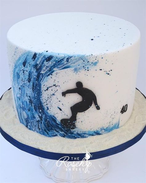 Surfing Cakes, Surfing Cake, Surfboard Cake, Surfer Cake, Surf Cake, Ocean Cakes, Beach Cakes, Summer Cakes, Painted Cakes