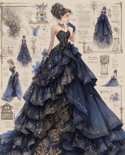 Dreamy Gowns, Female Design, Dress Illustration, Dressing Sense, Dress Design Drawing, Old Fashion Dresses, Chique Outfits, Fantasy Dresses, Fashion Drawing Dresses