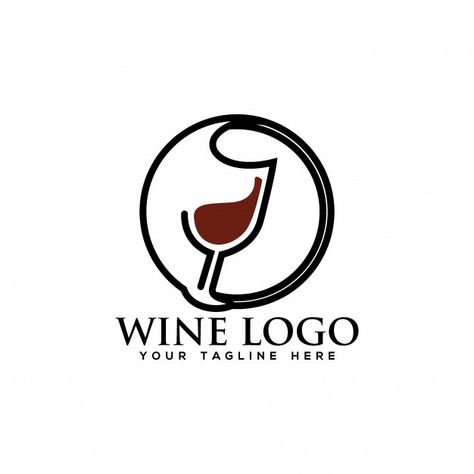 Wine logo vector template | Premium Vector #Freepik #vector #logo Wine Logo Design, Winery Logo, Wine Bottle Label Design, Wine Logo, Bottle Label Design, Architecture Design Sketch, Bar Logo, Wine Brands, Logo Vintage