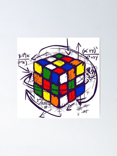 Rubicks Cube, Rubix Cube, Magic Cube, Creative Background, Street Fighter, Art Education, Sale Poster, Stranger Things Fanart, Cute Drawings