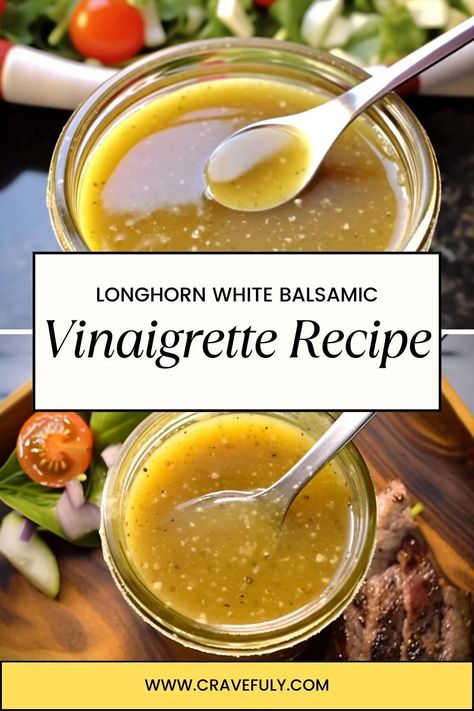 Longhorn White Balsamic Vinaigrette Recipe White Balsamic Vinaigrette Longhorn, Longhorn White Balsamic Dressing, Copycat Longhorn White Balsamic Dressing, Oregano Vinaigrette Recipe, White Balsamic Vinaigrette Dressing, Vinegar Dressing Recipe, Olive Oil Salad Dressing, Balsamic Dressing Recipe, Balsamic Vinegar Dressing