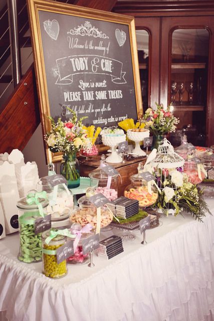 Photo 5 of 43: Vintage Garden / Wedding "Vintage Garden Wedding Lolly Table" | Catch My Party Vintage Garden Wedding Theme, Vintage Wedding Candy Bar, Vintage Candy Bars, Lolly Buffet, Vintage Garden Wedding, Candy Bar Wedding, Garden Theme Wedding, Wedding Sweets, Wedding Dessert Table