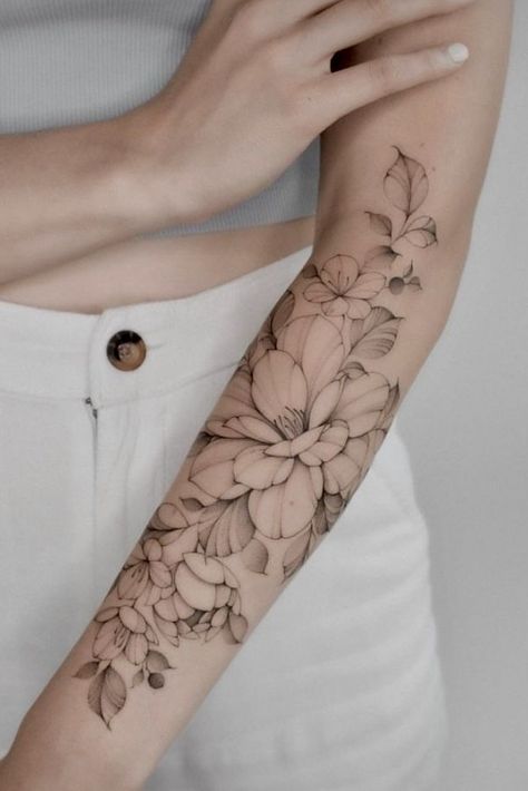 Floral Arm Tattoo, Forearm Flower Tattoo, Wrap Tattoo, Feminine Tattoo Sleeves, Floral Tattoo Sleeve, Forearm Tattoo Women, Peonies Tattoo, Women's Tattoo, Arm Tattoos For Women