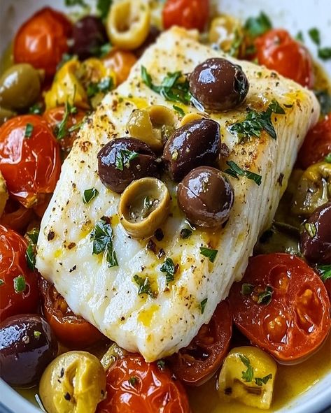 Discover the easy Mediterranean Style Baked Cod recipe, a quick, healthy meal with fresh ingredients. Perfect for any seafood lover! Mediterranean Baking Recipes, Cod With Artichoke Hearts, Recipes Using Cod, Easy Mediterranean Baked Fish, Keto Fish Meals, Baked Cod Recipes Oven Easy Healthy, Cod And Orzo Recipes, Cod Baked Recipes, Mediterranean Cod Recipes Baked Fish