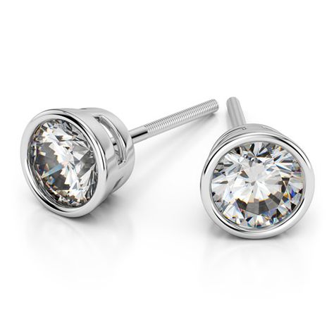 Bezel Diamond Stud Earrings in White Gold http://www.brilliance.com/diamond-stud-earrings#Bezel-Stud-Earrings Bezel Earrings, Solitaire Studs, Bezel Set Diamond, Diamond Stud Earrings, Diamond Stud, Bezel Diamond, Fine Jewellery Earrings, Diamond Bracelets, Minimalist Earrings