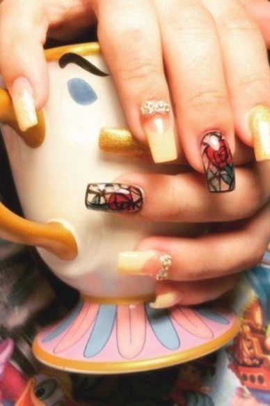 Beauty And The Beast Make Up, Beauty And The Beast Quinceanera, Beauty And The Beast Nails, Beauty And The Beast Quince, Beauty And The Beast Wedding Theme, Beauty And Beast Birthday, Belle Nails, Beauty And The Beast Art, Quince Nails