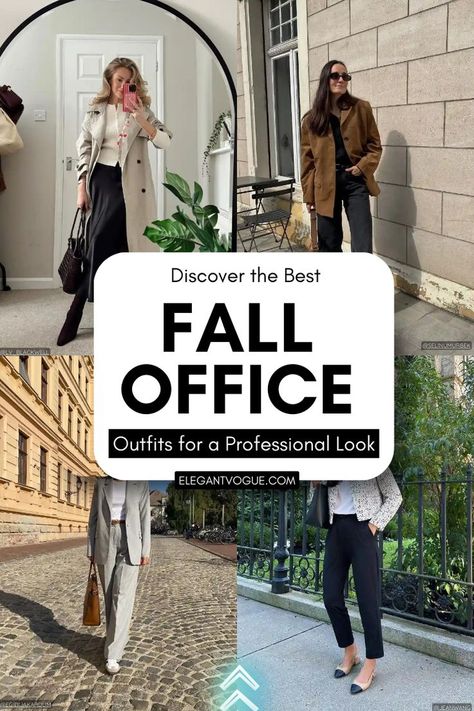 Fall Office Outfits Fall Office Outfits For Women, Corporate Outfits For Women, Fall Business Casual, Fall Office Outfits, Fall Business, Wide Leg Jeans Outfit, Business Casual Fall, Business Casual Outfits For Women, Corporate Outfits