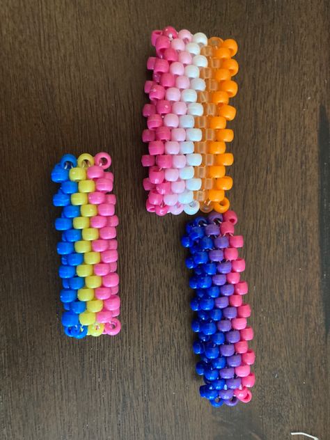 Lesbian Kandi Bracelet, Kandi Templates, Pride Kandi, Bisexual Jewelry, Bracket Ideas, Kandi Inspiration, Pride Bracelets, Kandi Cuff Patterns, Kandi Inspo