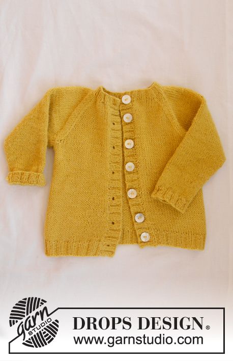 Cardigan Til Baby, Baby Knitting Free, Knit Baby Jackets, Drops Baby, Baby Sweater Patterns, Baby Duck, Baby Sweater Knitting Pattern, Baby Cardigan Knitting Pattern, Baby Ducks