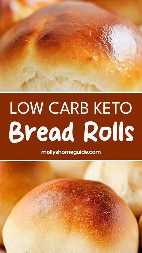 Enjoy the goodness of freshly baked keto bread rolls with this easy recipe. These fluffy and delicious rolls are low in carbs and high in flavor, making them the perfect addition to your keto-friendly diet. You can customize them with your favorite herbs or toppings for a unique twist. Whether you're following a ketogenic lifestyle or just looking for a healthier bread option, these homemade keto bread rolls are sure to satisfy your cravings without compromising on taste. Bake a batch today and Keto Bread Maker Recipes, Keto Rolls Almond Flour Easy, Keto Breakfast Buns, Bread Recipes For Diabetics Low Carb, Sourdough Low Carb Recipes, Keto Thanksgiving Rolls, Low Carb Yum Recipes, Keto Hoagie Roll, Low Carb Homemade Bread Recipes