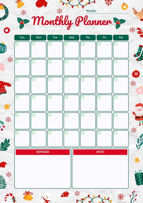 White Green Red Cute Playful Hand Drawn Christmas Monthly Planner, Christmas Monthly Planner. The holiday season is about spending quality time with our families and friends, creating lasting memories together. As joyful as this season is, trying to organize everything from gifts to festive menus to fun activities with the kids can sometimes be overwhelming. This printable Christmas planner is designed to help you get organized for all the different aspects of this holiday season. You can print Printable Christmas Planner, December Planner, Hand Drawn Christmas, Monthly Planner Template, Planner Sheets, Christmas Planner, Christmas Templates, Printable Christmas, Good Notes