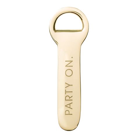 PARTY ON BOTTLE OPENER - Kate Spade Saturday Gold Bottle Opener, Gold Bottle, Pop Fizz Clink, Host Gifts, Stuff And Thangs, Holiday Gift Guide, Hostess Gifts, Creative Gifts, New Years Eve