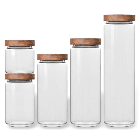 Spice Storage, Glass Storage Jars, Food Container, Storage Jar, Glass Storage, Glass Kitchen, Kitchen Jars Storage, Pantry Organization, Modern Glass