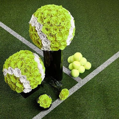 Great for Ladies Tennis Banquetsl! More tennis ideas at #lorisgolfshoppe Tennis Decorations, Tennis Birthday Party, Tennis Wedding, Wimbledon Party, Tennis Party Decorations, Tennis Birthday, Wimbledon Final, Tennis Photos, Tennis Party