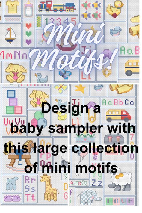 cross stitch baby sampler mini motifs Cross Stitch Mini, Birth Sampler, Sampler Cross Stitch, Baby Cross Stitch Patterns, Baby Cross, Edmonton Alberta, Baby Birth, Cross Stitching, Cross Stitch Chart