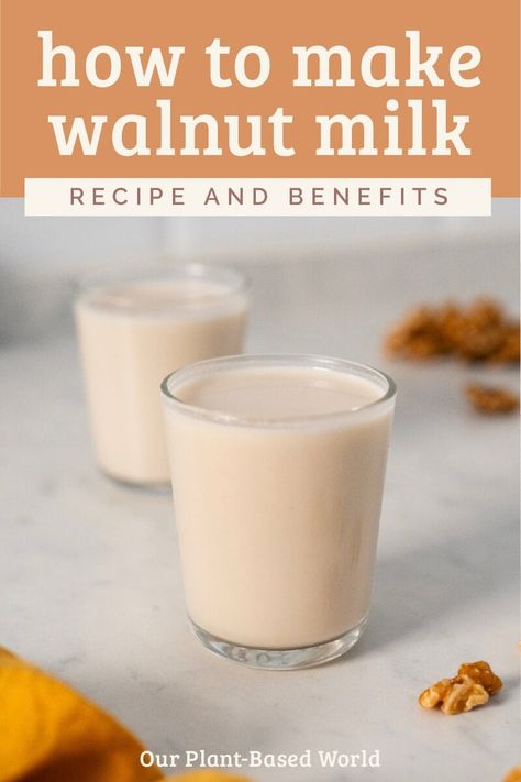 Ever wondered how to kick your dairy-free game up a notch? Click here to unveil the simple secrets behind making your own delicious walnut milk! How To Make Walnut Milk, Walnut Milk Benefits, Infused Milk Recipes, Walnut Milk Recipe, Walnut Milk, Milk Drinks, Homemade Nut Milk, Milk Benefits, Roasted Walnuts