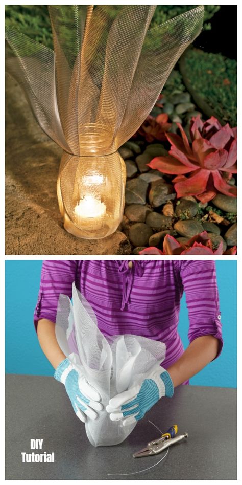 20+ DIY Stunning Outdoor Lighting Ideas for Summer Night - Screen-Wrapped Luminaries DIY Tutorial Lighting For Outdoor Party, Diy Wedding Lighting Outdoor, Diy Lights Outdoor Wedding, Screen Porch Lighting Ideas, Diy Luminaries Outdoor, Diy Outdoor Lights, Diy Luminaries, Luminaries Diy, Luminary Diy