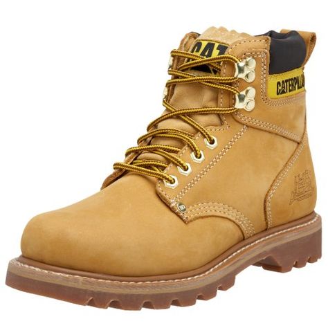 Caterpillar Men's 2nd Shift 6" Plain Soft Toe Boot,Honey,9 M US - http://authenticboots.com/caterpillar-mens-2nd-shift-6-plain-soft-toe-boothoney9-m-us/ Caterpillar Shoes, Timberland Boots Outfit Mens, Caterpillar Boots, Good Work Boots, Cat Boots, Yellow Boots, Cat Shoes, Boating Outfit, Work Boots Men