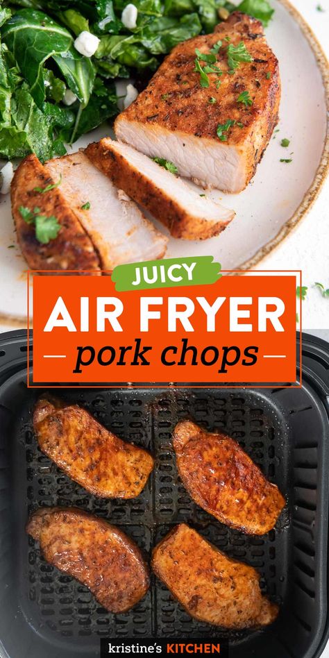 Recipes Boneless Pork Chops, Best Air Fryer Pork Chops, Pork Chops Easy, Air Fry Pork Chops, Air Fryer Recipes Pork, Bone In Pork Chops, Boneless Pork Chop Recipes, Cooking Pork Chops, Air Fryer Pork