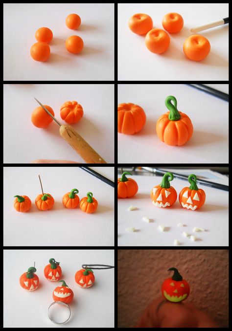 Fimo Halloween, Polymer Clay Kunst, Crea Fimo, Fimo Ideas, Polymer Clay Halloween, Halloween Clay, Halloween Miniatures, Polymer Clay Diy, Polymer Clay Jewelry Diy