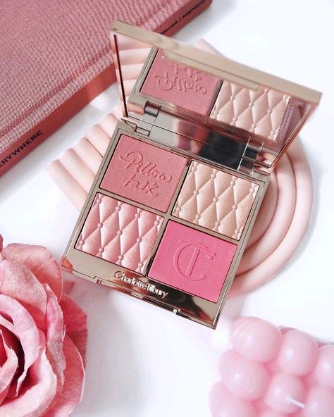 Powder Pallet, Bright Pink Blush, Too Faced Blush, Makeup Collection Goals, Too Faced Highlighter, Charlotte Tilbury Makeup, Makeup Pallets, Magical Makeup, How To Apply Blush