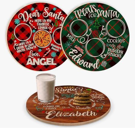 Personalized Santa Claus Wood Tray Gift - Customized Christmas Eve Wooden Santa Treat Serving Plate Cookie Tray For Santa, Santa Cookie Tray, Christmas Trays, Custom Serving Tray, Santa Tray, Cookies For Santa Plate, Santa Cookie, Santa Plate, Christmas Tray