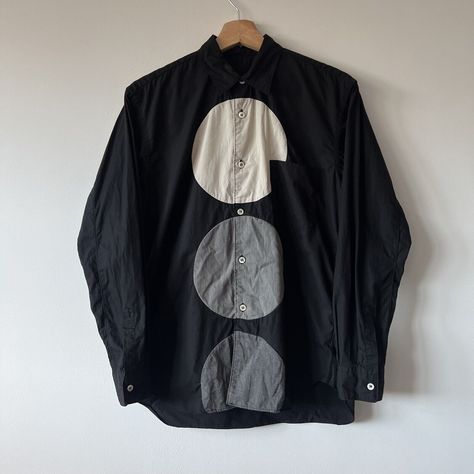 Comme Des Garcons Shirt Circle Applique Shirt Black  | eBay Come Des Garcons, Circle Applique, Patchwork Shirt, Applique Shirts, Design Clothing, Comme Des Garcons Shirt, Everyday Outfit, Comme Des Garcons, Side Effects