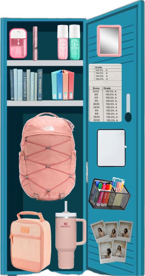 Locker Decorations Ideas, Aesthetic Locker Decor, Cute Locker Decorations, High School Essentials, School Locker Organization, School Locker Decorations, Middle School Lockers, High School Lockers, Middle School Essentials