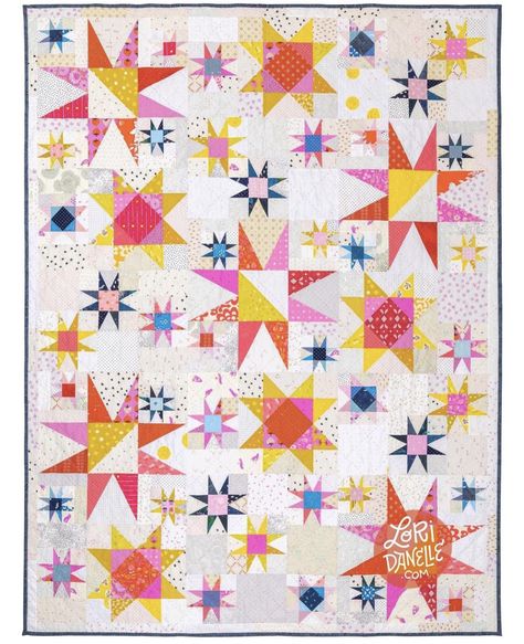 Shine Quilt, Pdf Quilt Pattern, Modern Crafts, Star Quilt Patterns, Colorful Quilts, Modern Quilt Patterns, Star Quilts, Straight Line, Scrappy Quilts