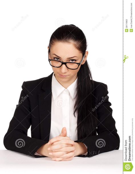 Photo about Portrait of strict business woman sitting on her desk. Image of sitting, pose, table - 28174963 Desk Pose, Woman Stock Image, Ap Drawing, Woman Office, Sitting Pose, Sitting Poses, Woman Sitting, Office Attire, Pose Reference Photo