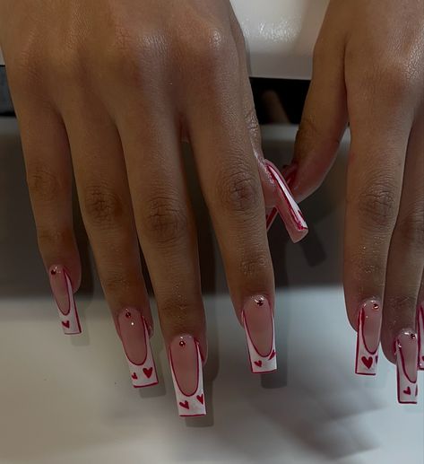 Cute valentines day nails Cute White Valentines Nails, Nail Inspo Coffin Valentines, Valentine’s Day Nails And Toes, Red Valentines Day Nails Acrylic Medium, Red Vday Nails Valentines Day, Valentine Day Nails 2024, Short Square Nails Valentines Day, Val Nails Valentines Day, Medium Valentines Day Nails