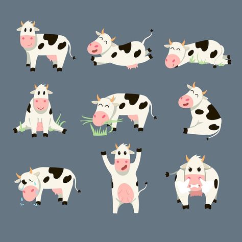 Cow Cartoon Drawing, Cow Cartoon Images, Cow Sketch, Spotted Cow, Colorful Animal Paintings, Cow Vector, Cow Illustration, Cow Drawing